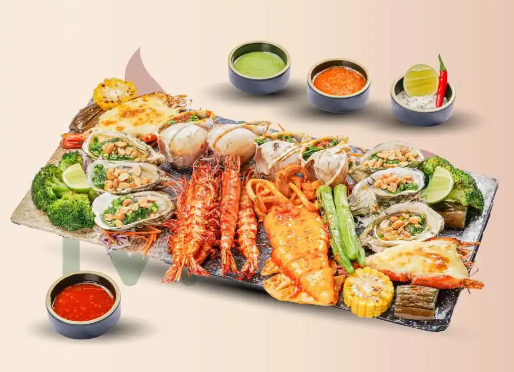 món nhậu mùa hè thơm ngon, mát mẻ: Khay hải sản thập cẩm